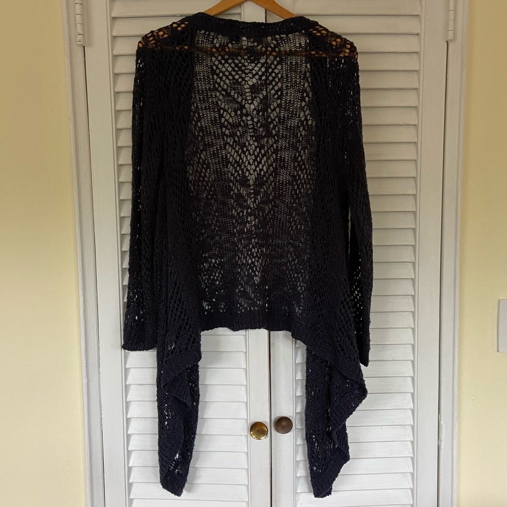 {RD Style} Navy Knit Draped Waterfall Cardigan - Medium - Picture 5 of 5
